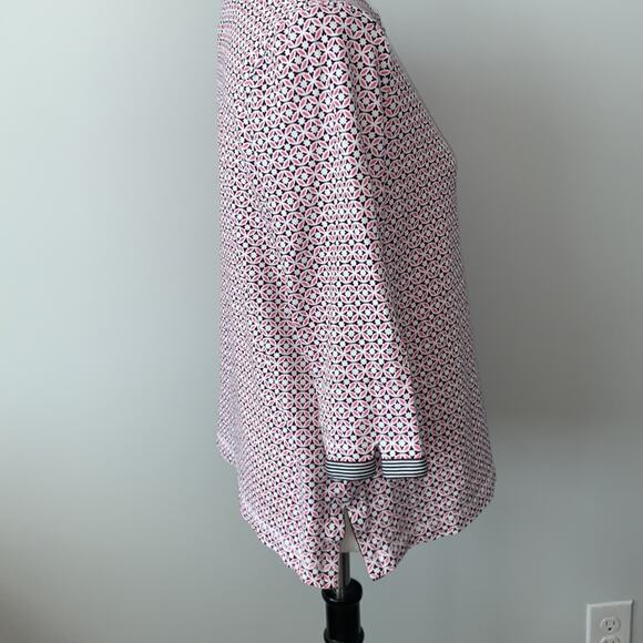 T by Talbots 3/4 Sleeve Geometric Print Knit TunicTop Sz L - Picture 4 of 8